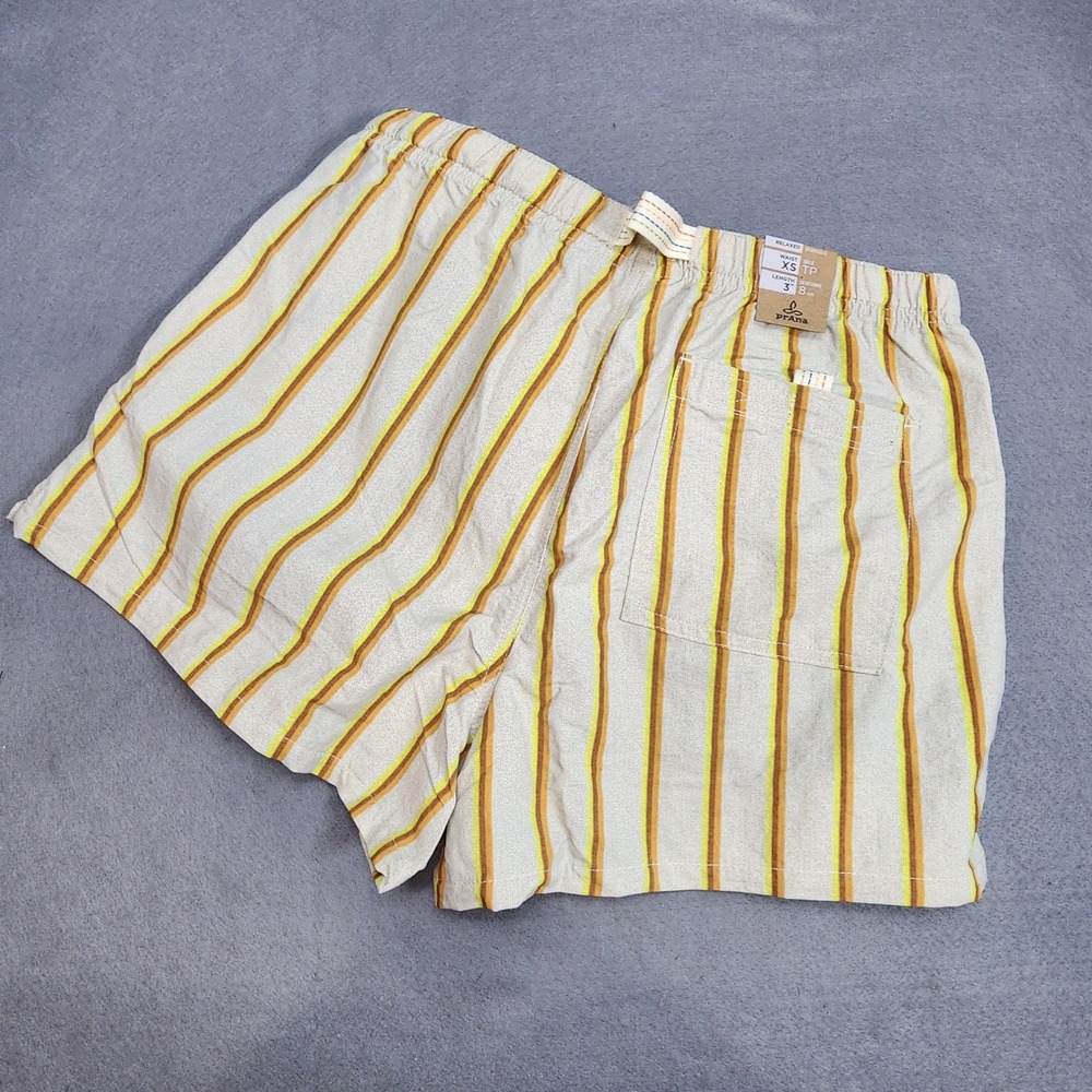 prAna Indio Heritage Short Yarrow Striped Nylon Mens XS 3in Inseam - Picture 2 of 10